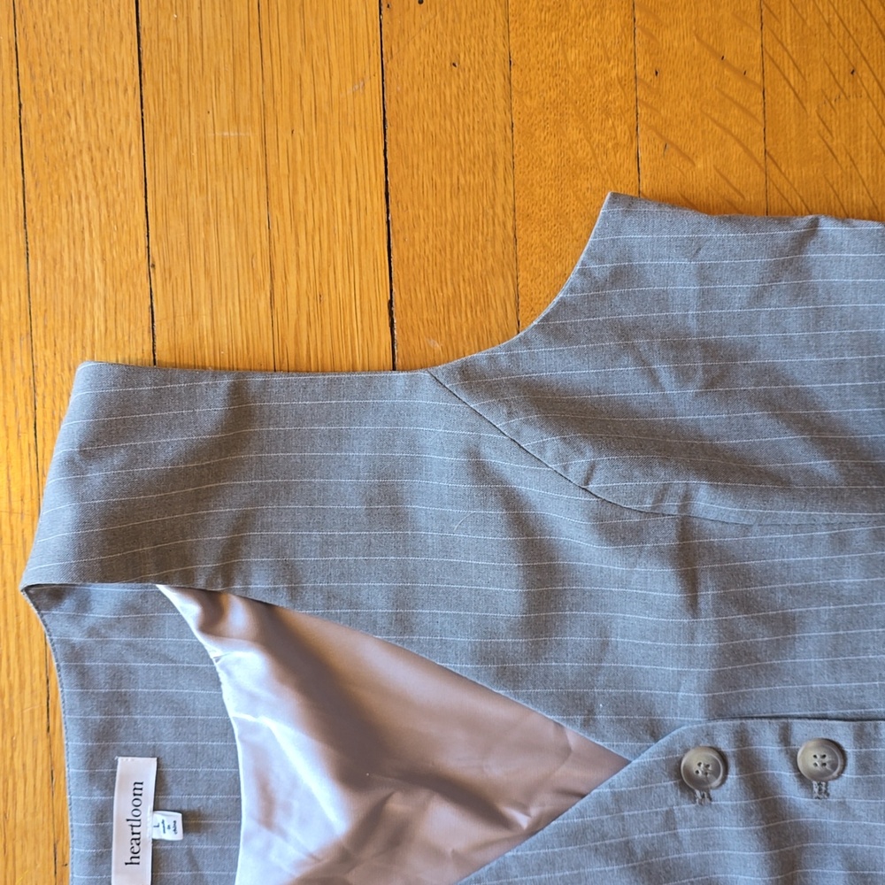 Heartloom, Light Gray Pinstripe Vest, EUC, Women's L - Picture 6 of 13